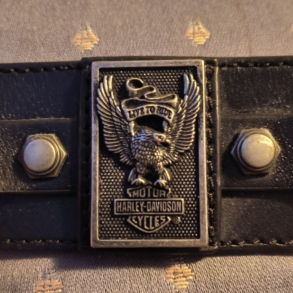 Harley Davidson leather wrist band